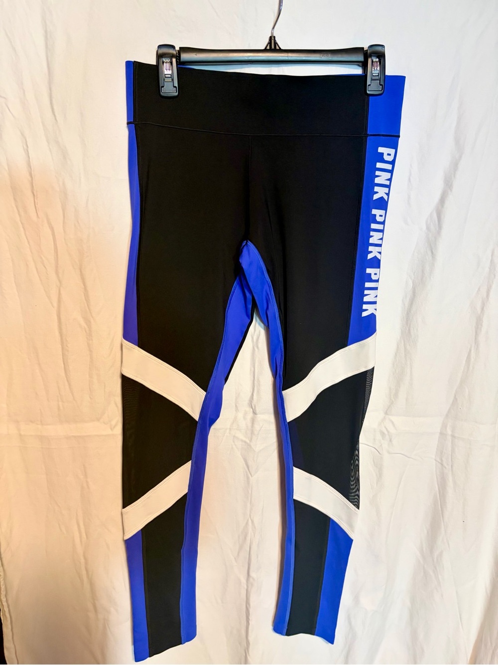 PINK Victoria's Secret Royal Blue & Black Athletic Leggings